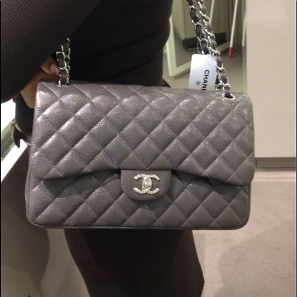 Authentic, Classic cut, gray, quilted, lambskin - Picture 2 of 4